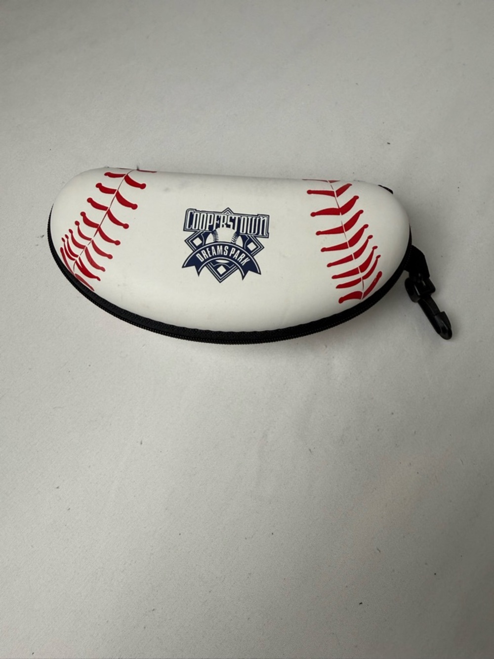 Cooperstown Dreams Park Kids Baseball Sunglasses Case - White with Red Stitching
